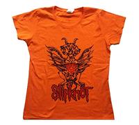 Slipknot T Shirt Winged Devil Band Logo Nuovo Ufficiale da Donna Skinny Fit Size XS