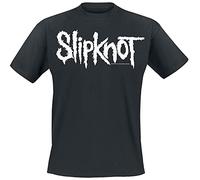 Slipknot White Logo Unisex T-Shirt Nero 100% Cotone Regular
