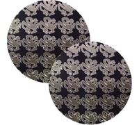 Slipmat della Factory plastikman NERO METALLIZZATO Logo piccolo Slipmat, 2 pezzi