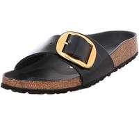 Ciabatte donna BIRKENSTOCK madrid big buckle ciabatta in pelle SHINE BLACK 37 s