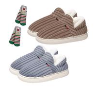 Slipper Booties for Women Men, 2026 NEW Upgraded Cozy Cloud Stylish Slipper Winter, Autumn Fuzzy Warm Plush Lining. (2Pcs-a,9-9.5 Women/8-8.5 Men)