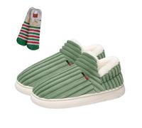 Slipper Booties for Women Men, 2026 NEW Upgraded Cozy Cloud Stylish Slipper Winter, Autumn Fuzzy Warm Plush Lining. (Green,6.5-7.5 Women/5.5-6 Men)
