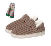 Slipper Booties for Women Men, 2026 NEW Upgraded Cozy Cloud Stylish Slipper Winter, Autumn Fuzzy Warm Plush Lining. (Brown,9-9.5 Women/8-8.5 Men)