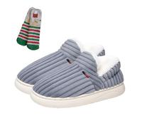 Slipper Booties for Women Men, 2026 NEW Upgraded Cozy Cloud Stylish Slipper Winter, Autumn Fuzzy Warm Plush Lining. (Gray,5.5-6 Women/4-4.5 Men)