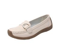 Slipper & Mocassini da donna da infilare, Loafer, comode scarpe basse, scarpe da guida all'aperto, mocassini e mocassini, beige., 42 EU