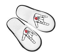 Slippers Cuore Mano Asl Ti Amo Comode Cotone Pantofole Moda Ciabatte Per Invernale Unisex Esterno L