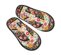 Slippers Hippie Flower Peace Sign Antiscivolo Scarpe Da Camera Leggere Ciabatte Pelose Per Campeggio Donna Coppia M