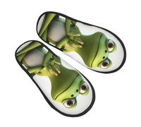 Slippers La Divertente Rana Che Fa Yoga Stampata Antiscivo Pantofole Comode Scarpe Di Cotone Per Casa Unisex Interno L