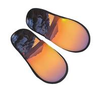 Slippers Paesaggio Al Tramonto Sull'Isola Greca Eleganti Scarpe Di Cotone Lavabili Cotone Pantofole Per Esterno Unisex Casa M