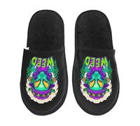 Slippers Strane Persone Fumano Con Piante Di Cannabis Moda Ciabatte Lavabili Scarpe Di Cotone Per Unisex Hotel Casa L