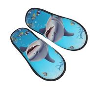 Slippers Tema Oceano Pesci Moda Cotone Pantofole Morbide Ciabatte Per Casa Invernale Esterno L