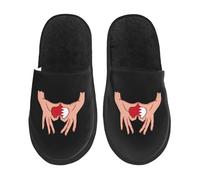 Slippers Tenendo L'Amore Nelle Tue Mani, Bandiera Di Comode Ciabatte Lavabili Scarpe Di Cotone Per Hotel Unisex Casa L