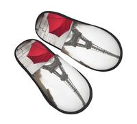 Slippers Torre Eiffel Parigi Strada Ombrello Rosso Morbide Pantofole Antiscivo Pianelle Per Unisex Casa Esterno M