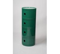 Slish & Functal nizat Solut - Comodino rotondo a 4 ripiani verde - Comodino sottile, piccola unità Sto per camera da letto e bagno, consolle angolare con 2/3/4 Ders