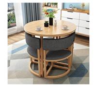 Slish Set di tavolo da pranzo rotondo per 4 persone con sedie, versatile e moderno, tavolo da caffè e conferenza, per cucina, soggiorno, ideale per piccoli appartamenti e spazi da pranzo