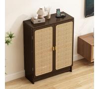 Slish Wicker Router CabinetDoubleLayer Ventilato Sto per router, alimentatori e cavi, arredamento moderno per la casa (70 x 25 x 80 cm) Perfect nizer Solut