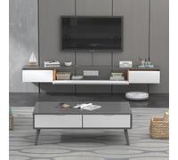 Slish Wood Mobile TV Stand 160/180/200 cm 2 Ders & Cable ment Modern Ma Console per soggiorno e camera da letto Design versatile per la casa