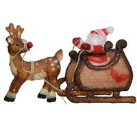 Slitta Babbo Natale Renna Luci Led 95cm