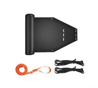 Slitta con corda, 182,8 cm, slitta per legna da ardere e attrezzi da caccia, multiuso, per esterni, costruzione in metallo, per cacciatori e camper (nero)