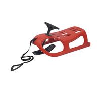 Slitta da neve per bambini e bambini, slitta invernale con volante e sellino, colore rosso, per avventure sulla neve, supporta 99,8 kg