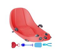 Slitta da neve per bambini - Snowboard da 101 cm con sedile singolo e doppio, schienale ergonomico, frenante, HDPE leggero, divertimento invernale sicuro per bambini in età prescolare per