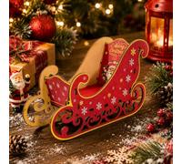 Slitta decorativa in legno, accessorio natalizio con gnomo Express | Gnomo accessorio decorativo natalizio, piccola slitta in legno, idea regalo, slitta di Natale per porta gnomo, stencil