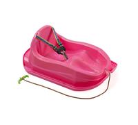 Slitta di plastica per bambini con cinture di sicurezza rosa