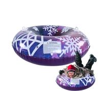 Slitta gonfiabile da neve, 107 cm, grande, spessa, con manici, resistente al freddo, per bambini e adulti, per sport invernali e all'aperto sulla neve