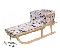 Slitta IN Legno Con Schienale Cuscino per Bambini Fune Resto 88 CM Rosa Chiaro