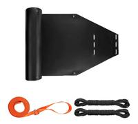 Slitta per cervi da trascinamento da 500 libbre Slitta per cervi addensata resistente allo strappo con corde e maniglia per il gioco trascinando la caccia alla pesca sul ghiaccio nera