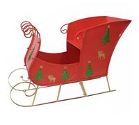 Slitta Rossa di Babbo Natale in Metallo Grande cm140x100x56 allestimento vetrine Decorazioni Natalizie mercatini