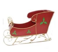 Slitta Rossa di Babbo Natale L68xP26xH40 in Metallo decorazioni vetrine natale