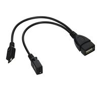 Slitter USB OTG Cavo USB 2.0 Una Femmina a Micro USB Maschio e Femmina Adattatore convertitore di Ricarica Black Tieline