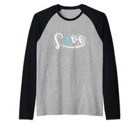 Slittino Invernale Love Snowflake Maglia con Maniche Raglan