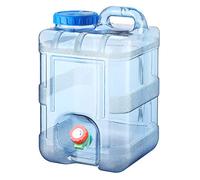 Sliveal, tanica per acqua, 5 ~ 25 litri, con rubinetto, per uso alimentare, a collo largo, senza BPA, blu, auto, portatile, adatta per campeggio e guida (10 l)