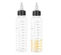 Sliverdew 2 Flaconi Applicatori per Capelli Con Tappo a Vite e Scala Graduata Trasparente da 113,4 g - Bottiglia di Plastica per Tintura e Olio