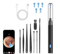 Slivor Ear Cleaner, HD Camera Ears Wax Removal Kit, Wireless Ear Wax Removal Tool, HD Camera Ears Wax Removal Kit for iOS & Android (Black)