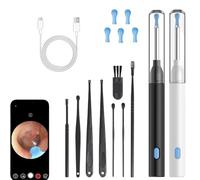 Slivor Ear Cleaner, HD Camera Ears Wax Removal Kit, Wireless Ear Wax Removal Tool, HD Camera Ears Wax Removal Kit for iOS & Android (Black+White)