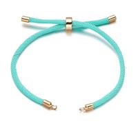 SLJYM - 1 braccialetto dell'amicizia regolabile in nylon intrecciato intrecciato con estremità in ottone, per la creazione di gioielli
