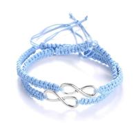 SLJYM 2 pezzi/set multicolore numero 8 infinito braccialetto portafortuna donne uomini amicizia fatto a mano corda intrecciata braccialetto coppia