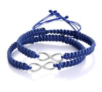 SLJYM 2 pezzi/set multicolore numero 8 infinito braccialetto portafortuna donne uomini amicizia fatto a mano corda intrecciata braccialetto coppia