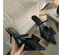 SLJYM Calzature Eleganti da Donna, Sandali con Tacco, Scarpe da Donna, Punta a Punta, con Nodo a Farfalla, Sandali con Tacco da Donna, Scarpe