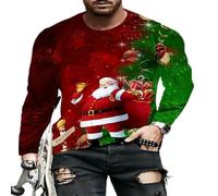 SLJYM divertente Natale t-shirt uomo top stampa muscolo t-shirt manica O collo streetwear maschio oversize camicie casual Harajuku vestiti, S48tx3668, L