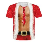 SLJYM divertente Natale t-shirt uomo top stampa muscolo t-shirt manica O collo streetwear maschio oversize camicie casual Harajuku vestiti, S48tx3644, L