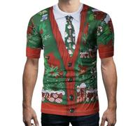 SLJYM divertente Natale t-shirt uomo top stampa muscolo t-shirt manica O collo streetwear maschio oversize camicie casual Harajuku vestiti, S48tx3654, L