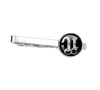 SLJYM Fermacravatta con 26 lettere con iniziali reali, alla moda, da uomo, alla moda, fermacravatta, accessorio decorativo, idea regalo per gli amici, Misura unica, Placcato argento, Perla