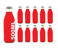 slkfactory - 10 bottiglie vuote in vetro da 500 ml, con collo largo, per conserve, aceto e liquori, 0,5 litri