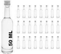 slkfactory - 36 x minibottiglie di vetro da 50 ml, BOR, 1ª classe, per liquori, grappe, mini flaconi in miniatura (36 x 50ml)