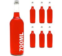 slkfactory 6 x 700 ml Bottiglie di Vetro vuote con Chiusura