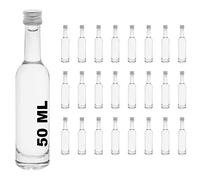 slkfactory Casavetro - 24 flaconi piccoli da 50 ml, in vetro di classe 1, mini flaconcini da liquore, in miniatura, n. 40 ml